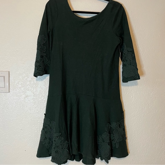 Anthropologie Maeve Tiera Lace Sweater Dress in Green. NWT. Size Small. - Picture 2 of 9